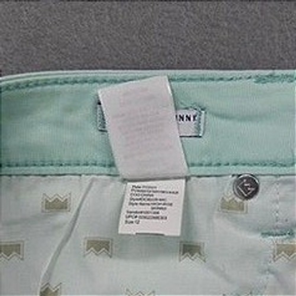 High Rise Skinny Coastal Grandma Jeans Womens 12R Mint Green Denim Preppy Summer - Picture 7 of 12